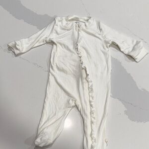 Charming Cream Ruffle Kids Footie